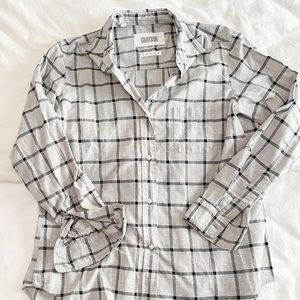 Grayson Black and Gray Flannel Button Down